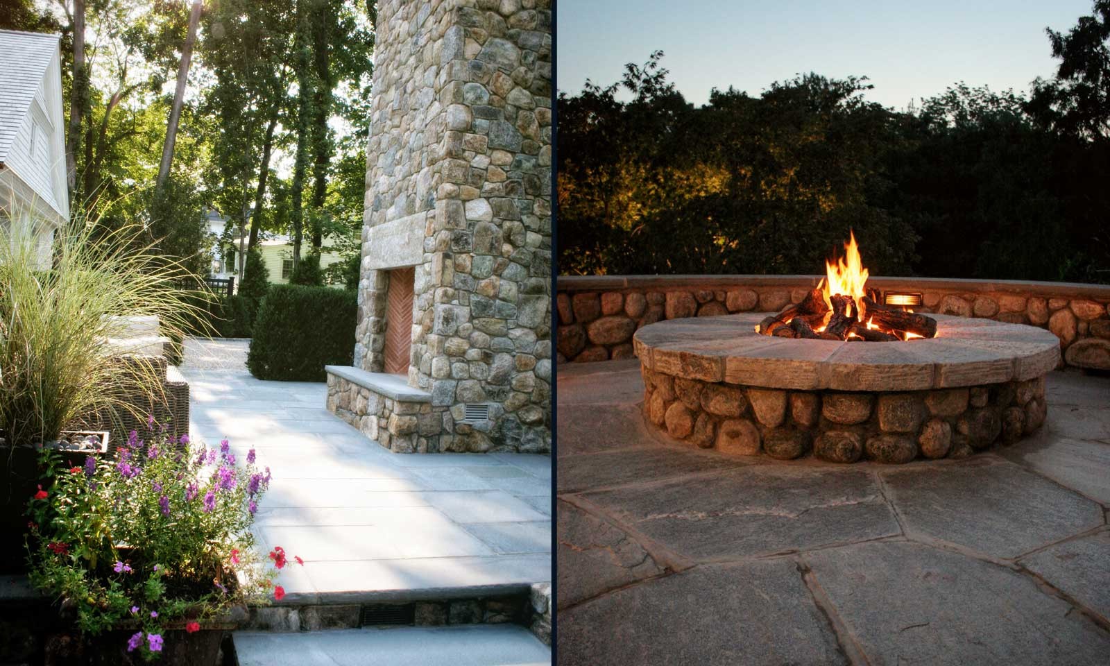 Custom Vertical Outdoor Fireplace